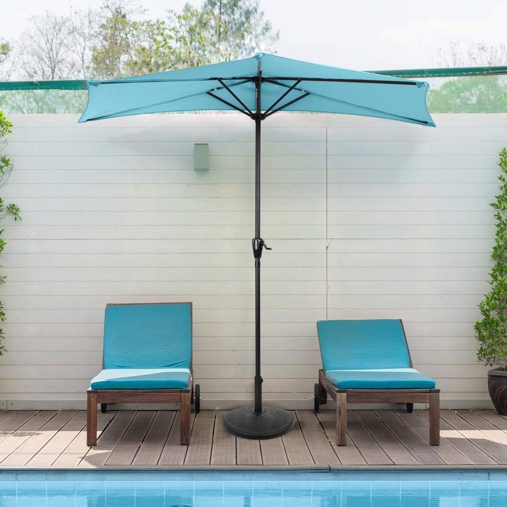 Black Half-Circle Metal Outdoor Patio Umbrella Base