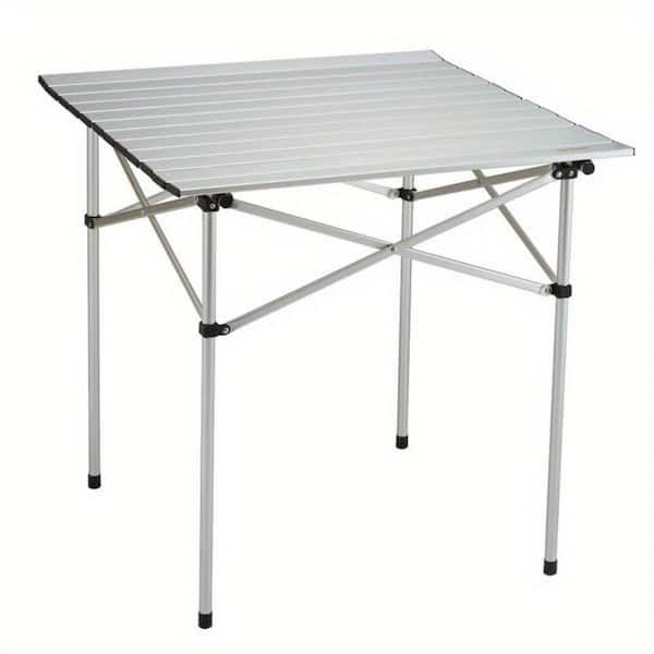 Outdoor 27.8 in. Aluminum Square Steel A Picnic Table. Seats 4 People without Parachute Holes