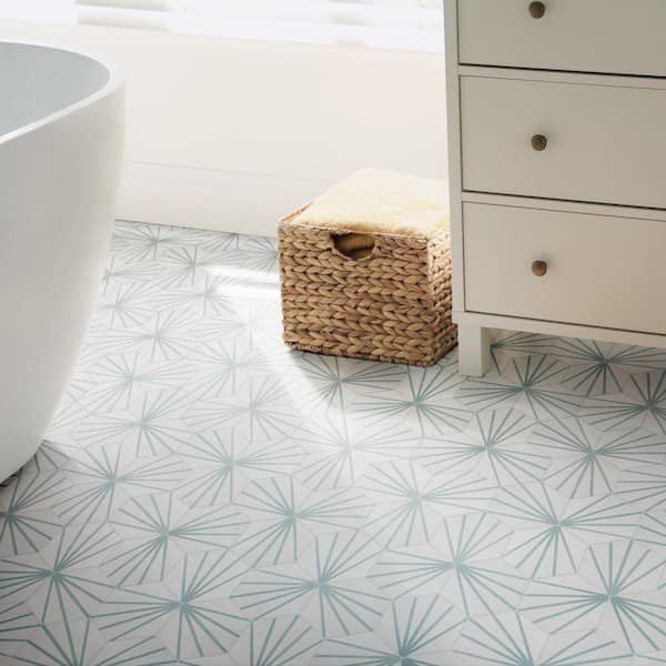 Horizon Dawn Hex Aguamarina 7-3/4 in. x 9 in. Ceramic Floor and Wall Tile (8.88 sq. ft./Case)