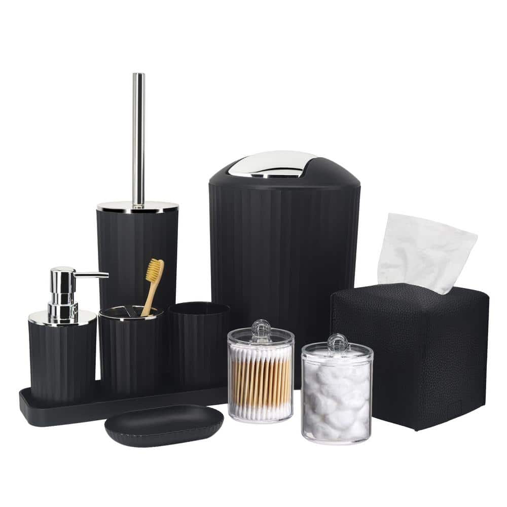 10-Pieces Bathroom Set with Toothbrush Holder, Cup, Soap Dispenser, Tissue 