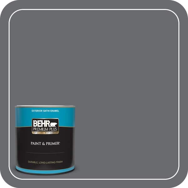 BEHR PREMIUM PLUS 1 qt. Home Decorators Collection #HDC-CL-04G Liberty Bell Gray Satin Enamel Exterior Paint & Primer