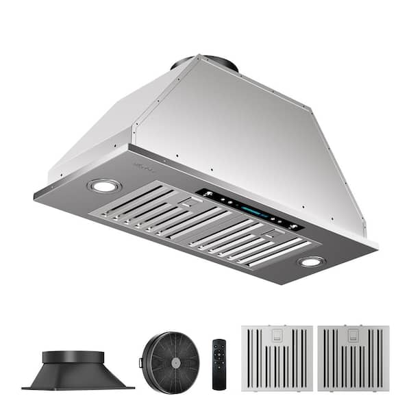 Blomed 28 in. 900 CFM Ducted Insert Range Hood in Stainless Steel with LED 4 Speed Gesture Sensing and Touch Control Panel