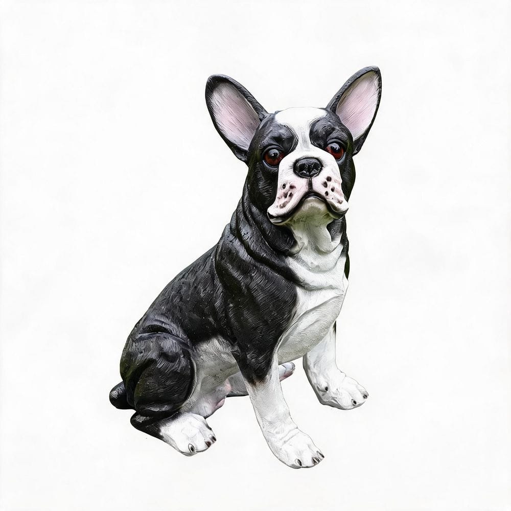 Lifelike French Bulldog Resin Statue, Weatherproof Black & White Dog Figurine for Outdoor Garden, Patio & Porch Decor price history on PriceWatchPro