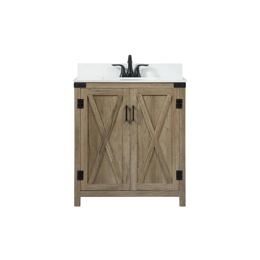 Simply Living 30 in. W x 19 in. D x 34 in. H Bath Vanity in Natural Oak wit