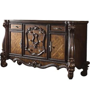 70 in. Brown 5-Drawer Wooden Dresser Without Mirror