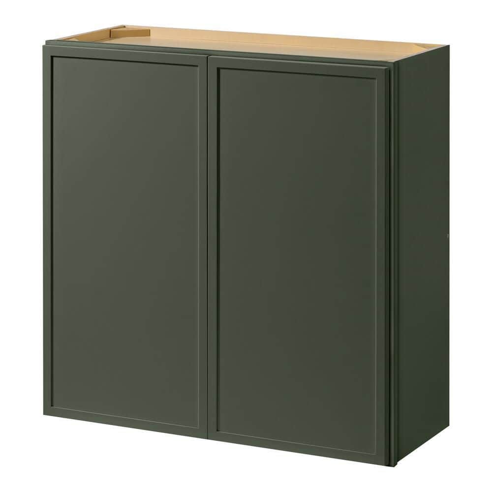 Leyton 30 in. W x 12 in. D x 30 in. H Ready to Assemble Plywood Slim Shaker Wall Kitchen Cabinet in Fern Green price history on PriceWatchPro