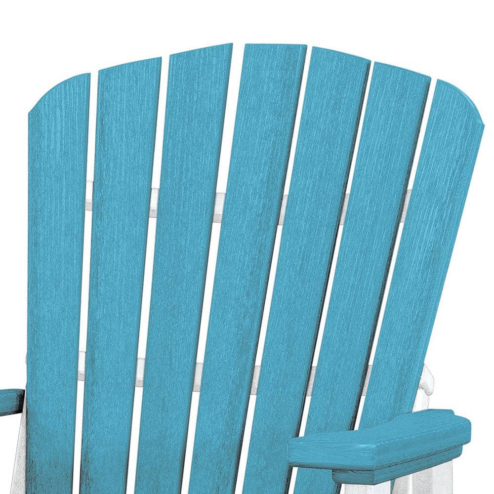Aruba Blue and White Poly Resin Double Glider with Center Table