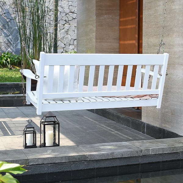 Cambridge Casual Cambridge Casual Thames White Wood Porch Swing