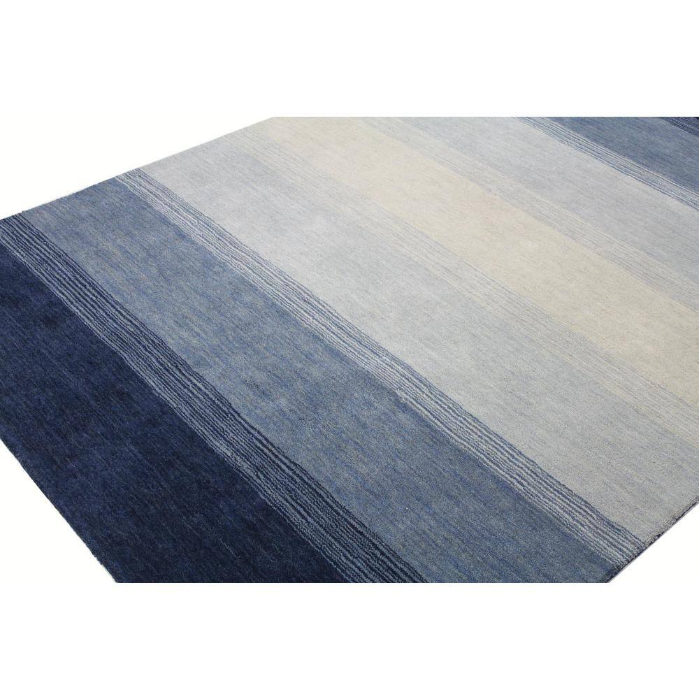 Handmade Blue Ombre Wool 4' x 6' Striped Area Rug