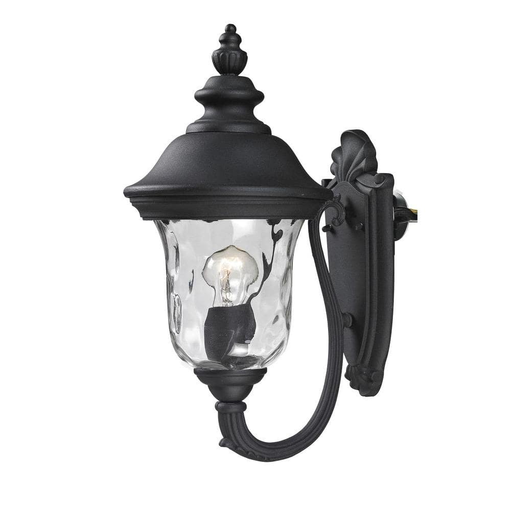 Armstrong Black Outdoor Hardwired Lantern Wall Sconce with No Bulbs Include