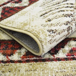 American Destination Pineview Lodge Antique 2 ft. x 4 ft. Woven Abstract Polypropylene Rectangle Area Rug