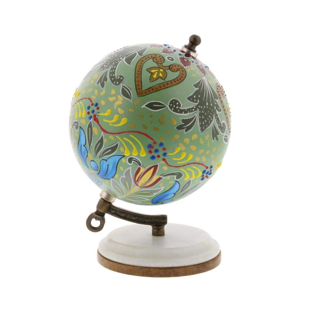 Litton Lane 7 in. x 5 in. Modern Decorative Globe in Multi Colors