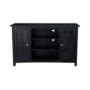 Black 48 in. Wide Solid Wood TV Stand