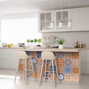 White, Blue, Orange SB44 5 in. x 5 in. Vinyl Peel and Stick Tile (24 Tiles, 4.17 sq. ft./Pack)