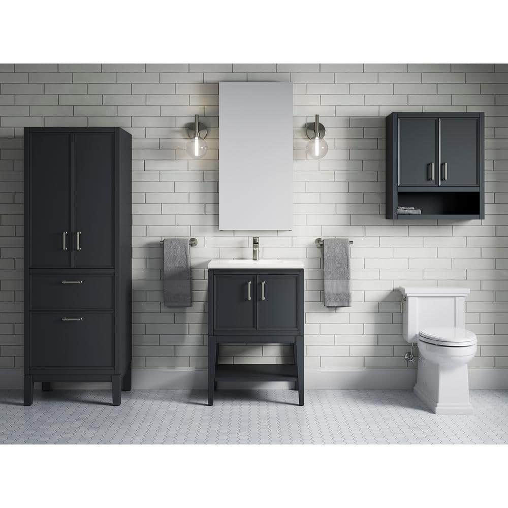 KOHLER Winnow 24 in. W x 18 in. D x 36 in. H Single Sink Freestanding Bath Vanity in Slate Grey with Quartz Top -  33577-ASB-1WX