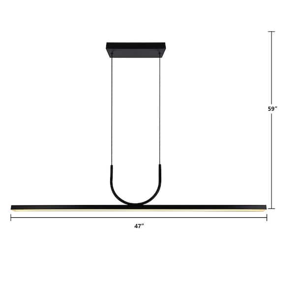 JC TOPA Contemporary 42-Watt 1 Light Black Linear design Dimmable