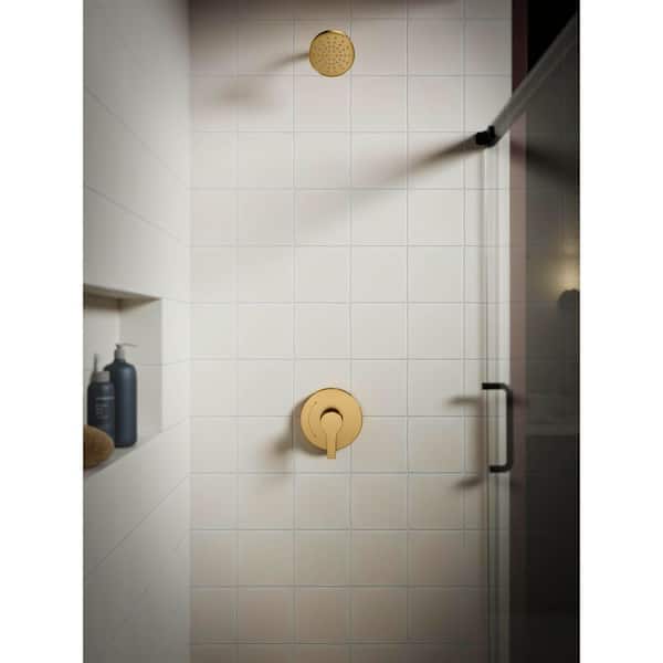 Elate 1-Handle Valve Handle Trim Kit in Vibrant Brushed Moderne Brass (Valve Not Included)