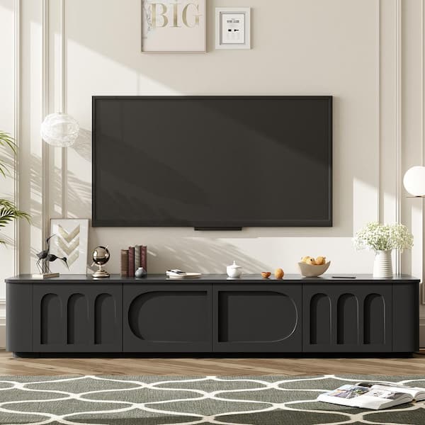 JUJABU 70.9 in. TV Stand Modern Entertainment Center Media Console with 2-Cabinets and 2-Drawers to 75 in.