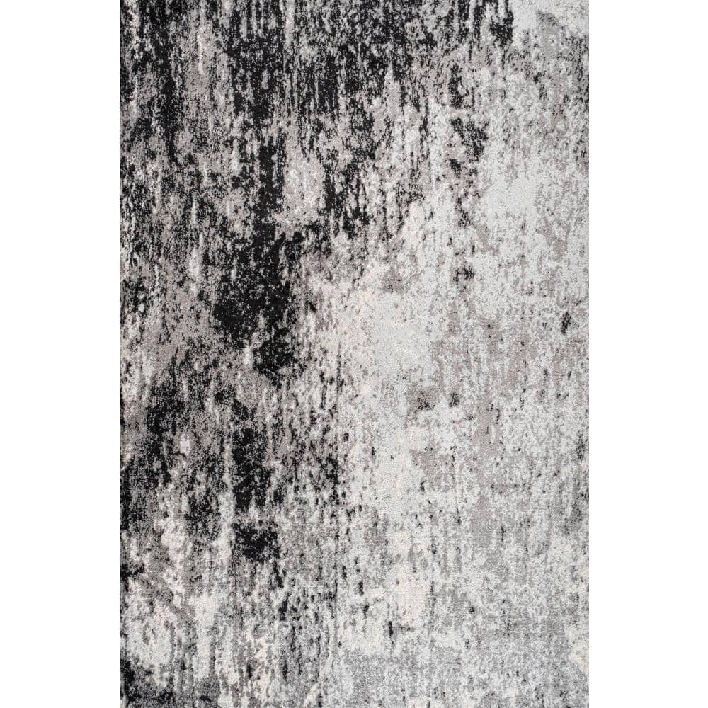 Storm Gray and Cream Abstract 3x5 Area Rug