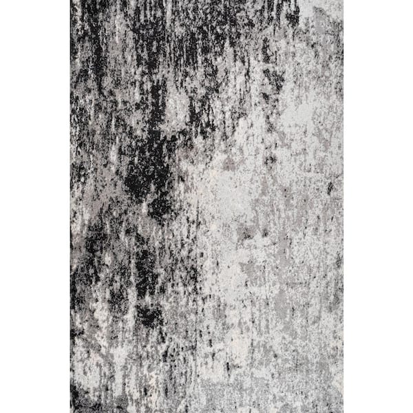 Storm Modern Abstract Gray/Cream 8 ft. x 10 ft. Area Rug