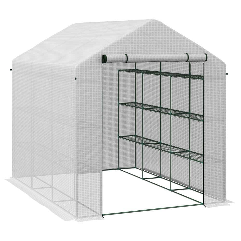 Reviews for Outsunny 95.25 in. x 70.75 in. x 82.75 in. Steel, PE White