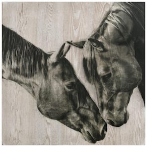 "Horse Love Portrait" Fine Giclee Printed Directly on Hand Finished Ash Wood Wall Art
