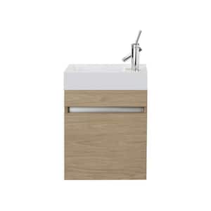 Piccolo 18 in. W x 10 in. D x 25 in. H Sink Wall-Mounted Vanity Side Cabinet in Casting at First Light with Acrylic Top