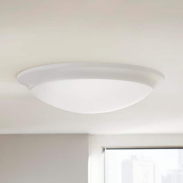 Hampton Bay 180-Watt Equivalent White LED Ceiling Flush Mount