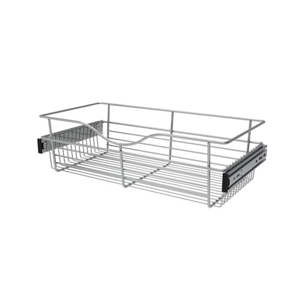 Rev-A-Shelf 7 in. H x 24 in. W Chrome Steel 1-Drawer Wide Mesh Wire Basket