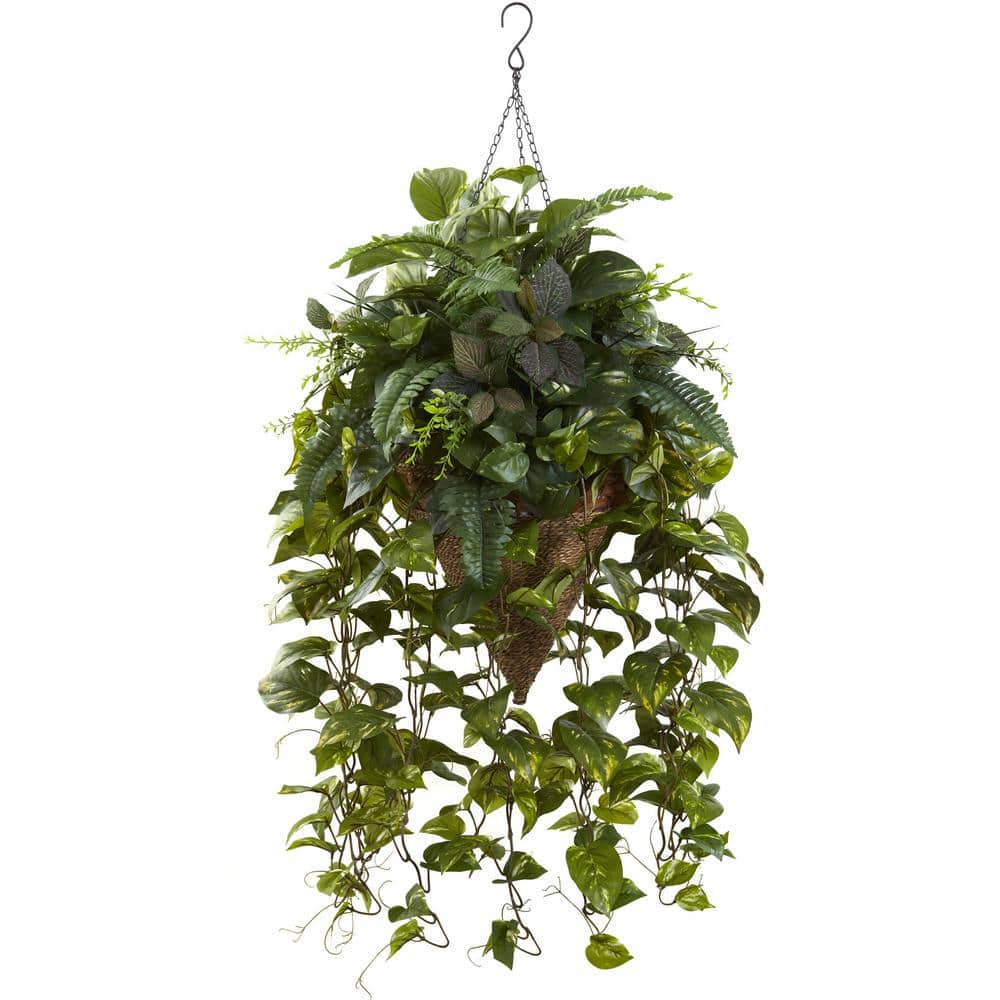 36 in. Artificial Vining Mixed Greens with Cone Hanging Basket price history on PriceWatchPro