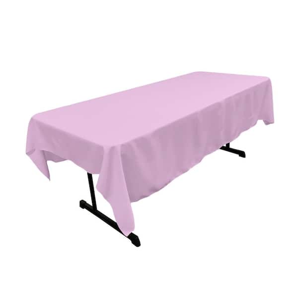 LA Linen Polyester Poplin 60 in. x 84 in. Lilac Rectangular Tablecloth