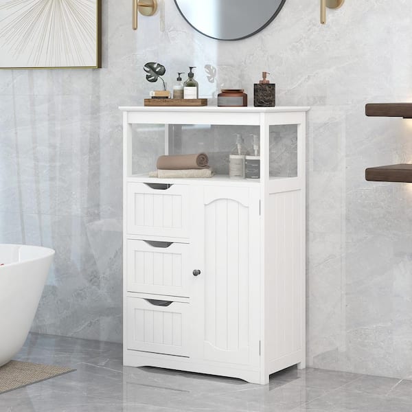 Cádiz 22in. White Linen Storage Cabinet for Bathroom and more