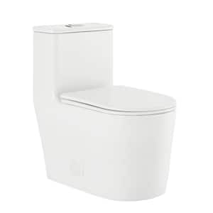 Liberte 1-Piece 1.1/1.6 GPF Dual Flush Elongated Toilet in White