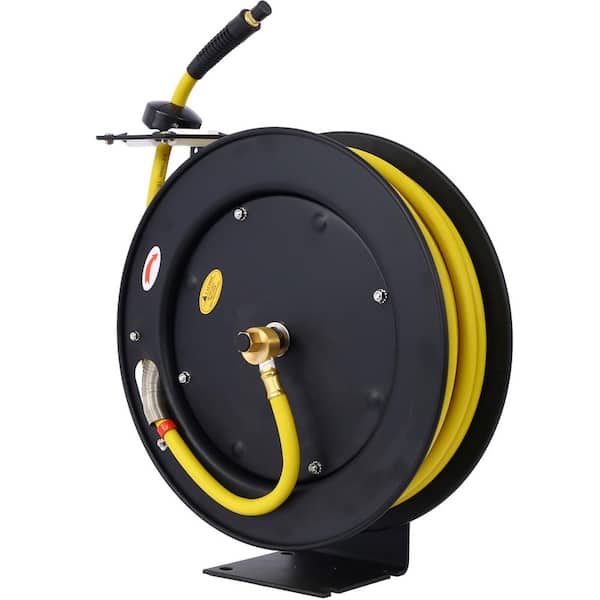 Kahomvis 3/8 in. x 50 ft. Air Hose Reel Retractable SBR Rubber Hose  Heavy-Duty Industrial Steel Single Arm Construction GH-LKW4-955 - The Home  Depot