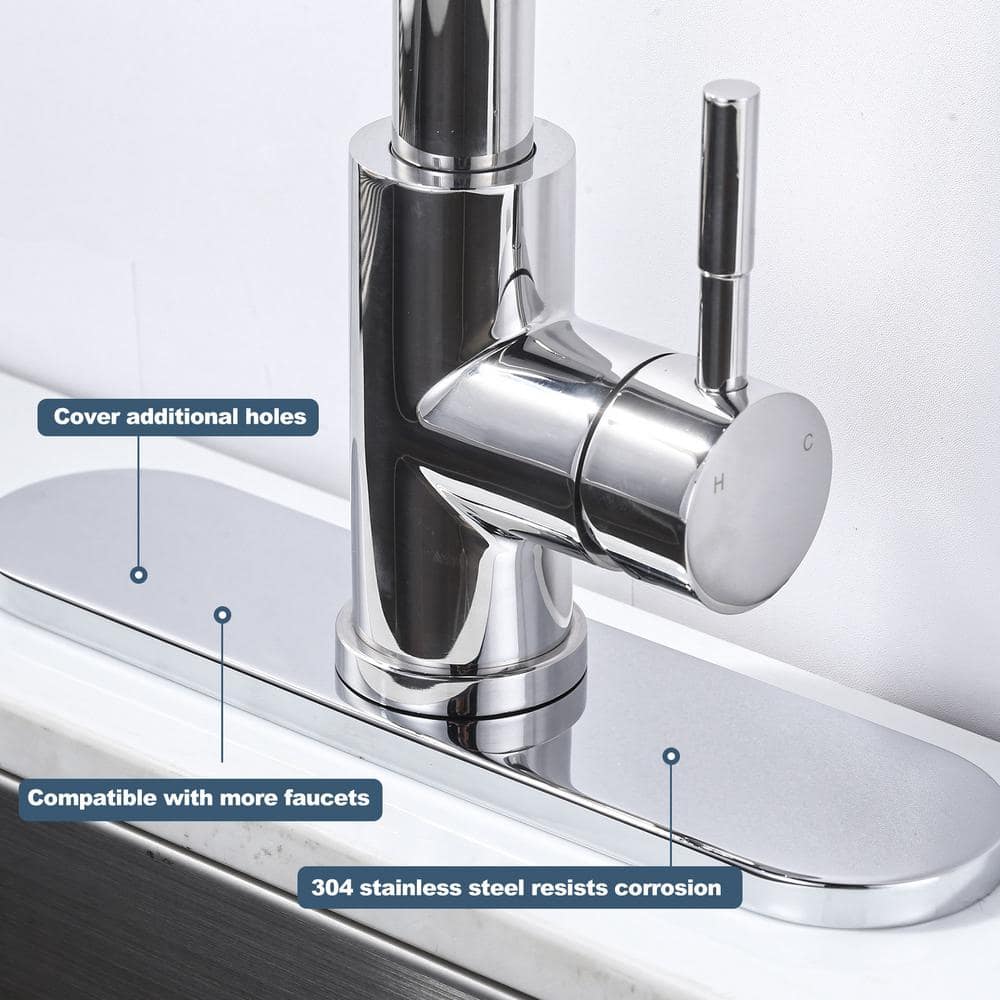 10'' Chrome Stainless Steel Bathroom Sink Faucet Deck Plate