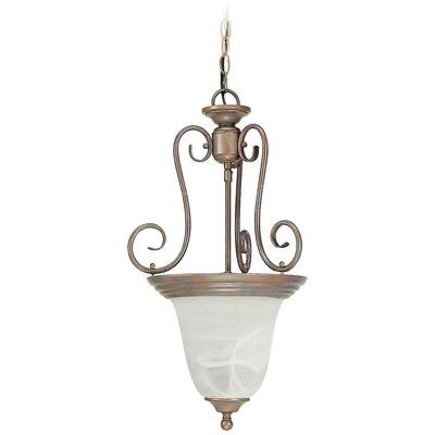 Troy 1-Light Prairie Rock Interior Pendant with Alabaster Glass Shade