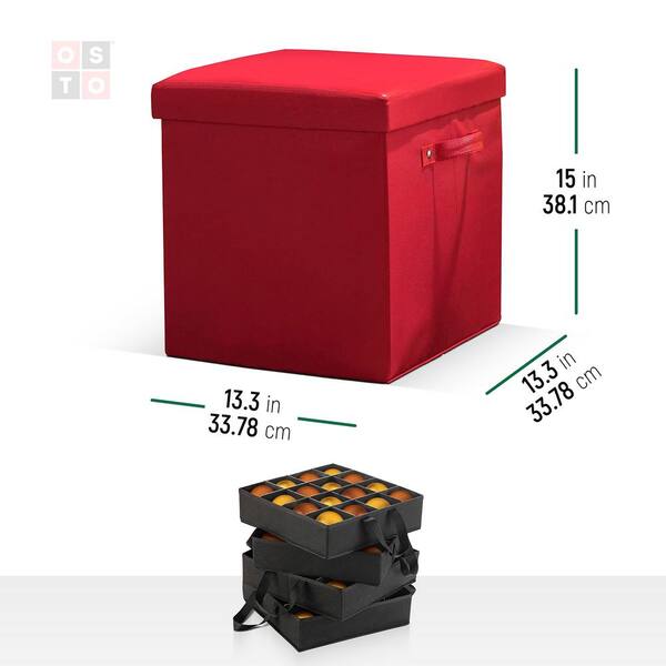 65L PLASTIC STORAGE BOX - RED