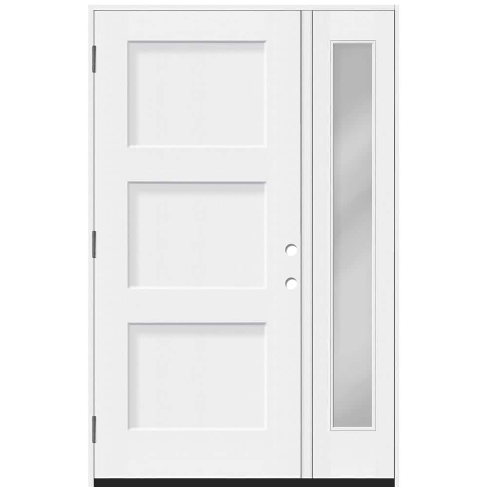 Legacy 49 in. x 80 in. 3P Equal Shaker RHOS Unfinished White Fiberglass Prehung Front Door w/Clear 10 in. SL 6-9/16 Jamb price history on PriceWatchPro