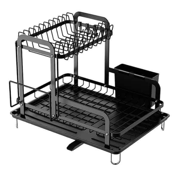 Wudkey 2-Tier 16.65 in. x 14.57 in. x 13.11 in. Detachable Dish Drying ...