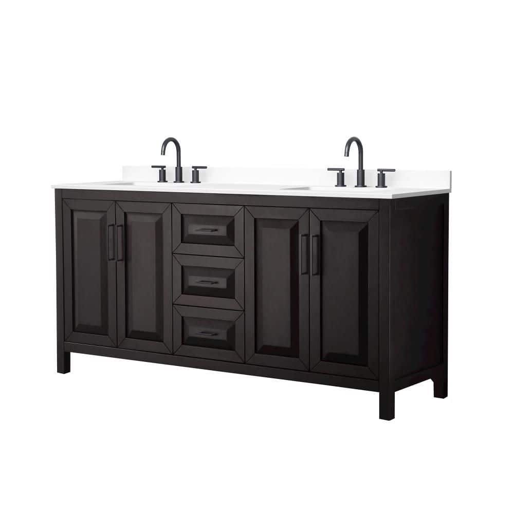 Daria 72 in. Double Freestanding Dark Espresso Bath Vanity with Top price history on PriceWatchPro