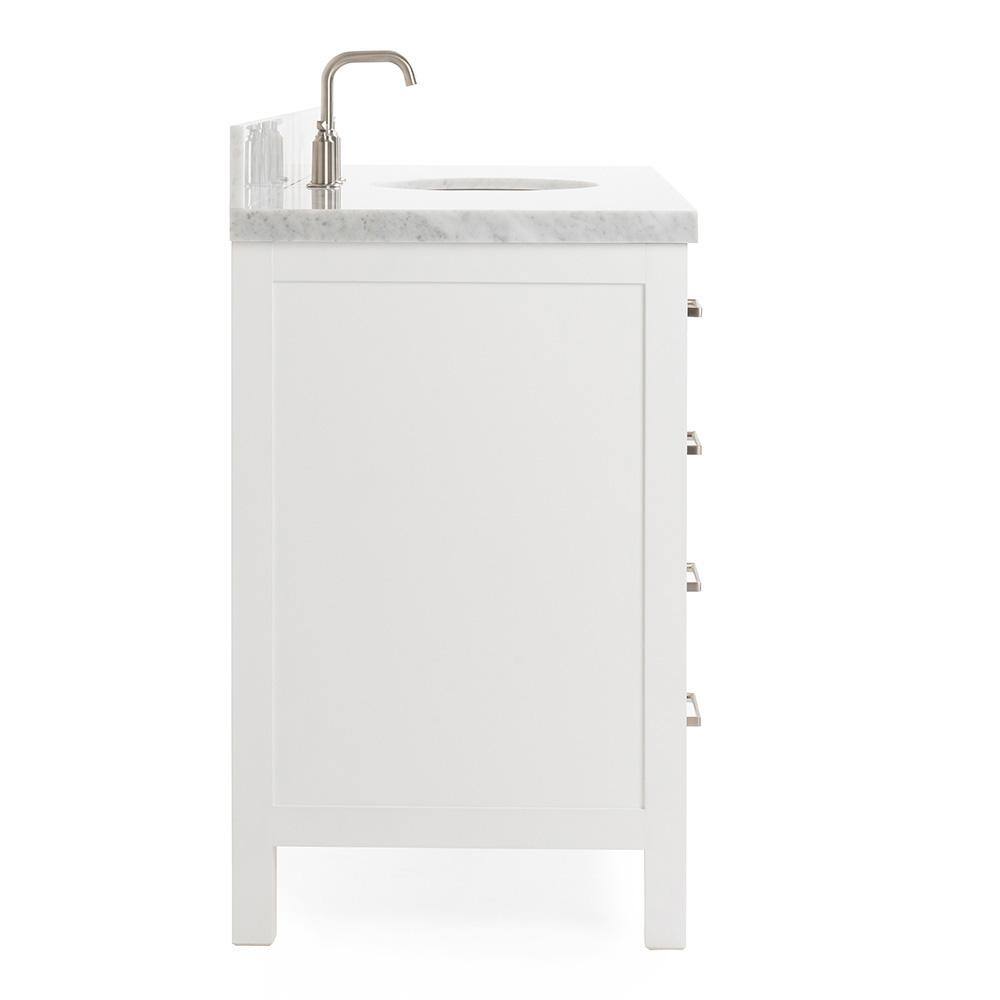 Cambridge 55" White Marble Top Single Basin Vanity