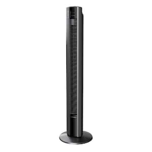 13 in. 3-Speed Oscillating Tower Fan in Black
