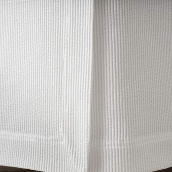 Company Cotton 18 in. Textured Stripe White King Bed Skirt