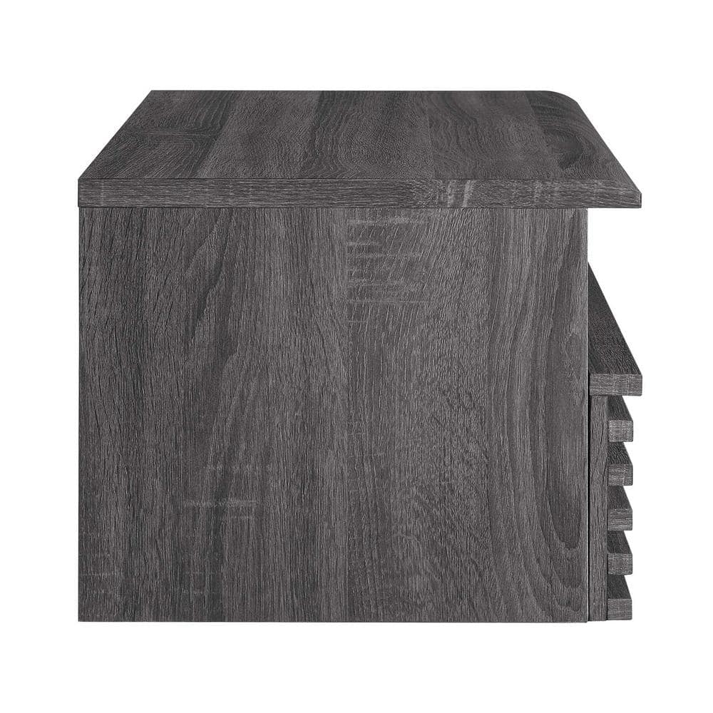 Charcoal Mid-Century Modern Wall-Mount Nightstand with Drawer