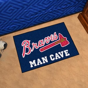 Atlanta Braves Man Cave Navy 1.5 ft. x 2.5 ft. Starter Area Rug