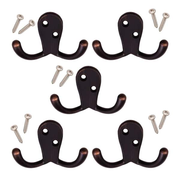 Design House Double Robe Hook in Oil Rubbed Bronze (5-Pack)