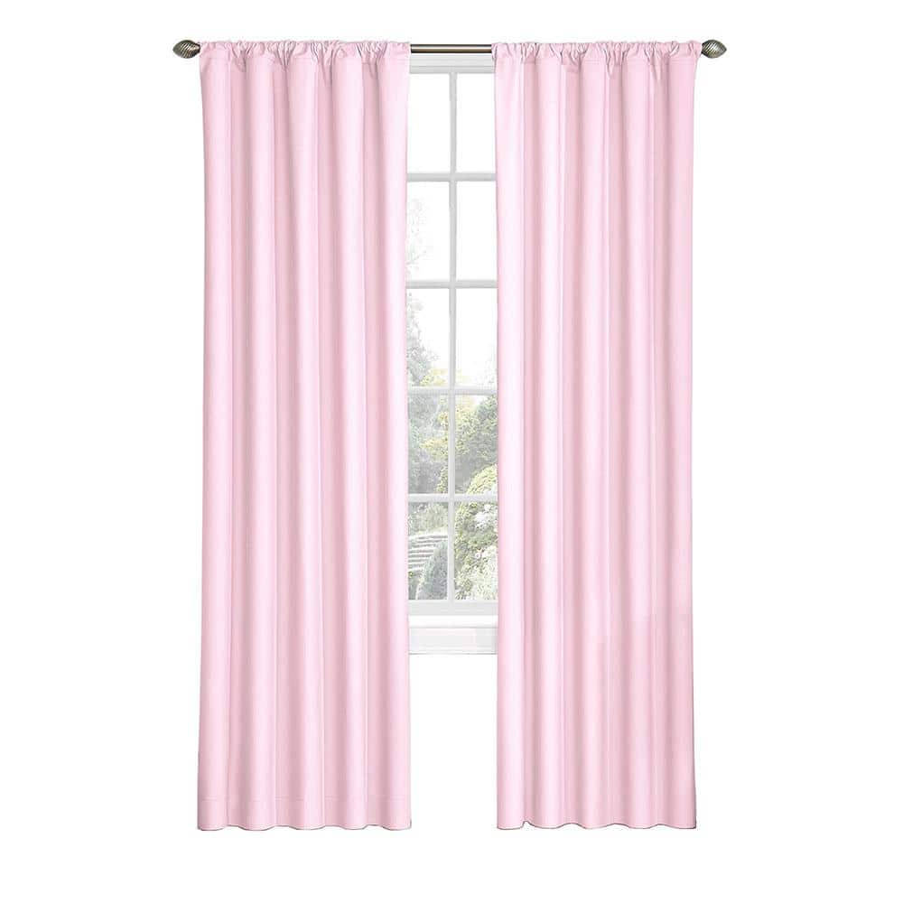 Kids Microfiber Thermaback Pink Solid Polyester 42 in. W x 84 in. L Blackout Single Rod Pocket Curtain Panel price history on PriceWatchPro