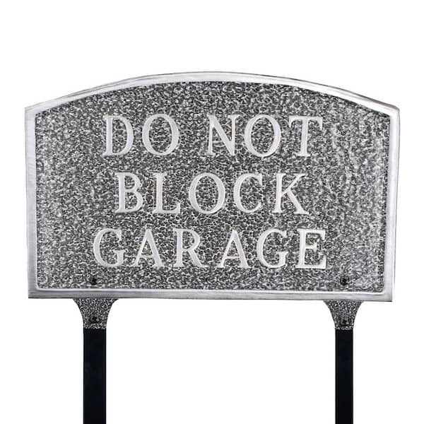 Montague Metal Products 10 in. x 15 in. Standard Arch Do Not Block Garage Statement Plaque Sign with Lawn Stakes - Swedish Iron
