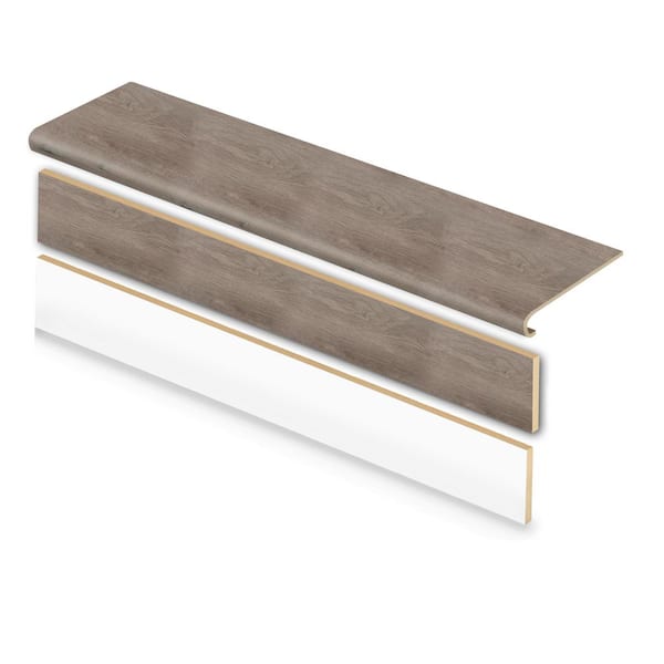 Cap A Tread Ashcombe Aged Oak 47in.Lx12.15in.Wx1.69in.T Laminate Stair Tread and Reversible Riser Kit