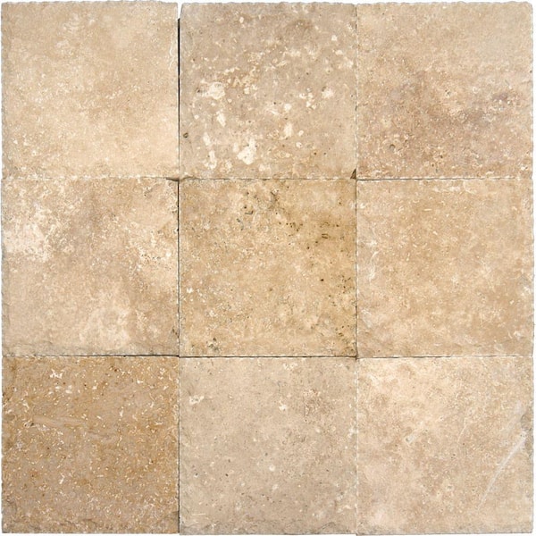MSI Mediterranean Walnut 6 in. x 6 in. Honed-Unfilled Travertine Paver Tile